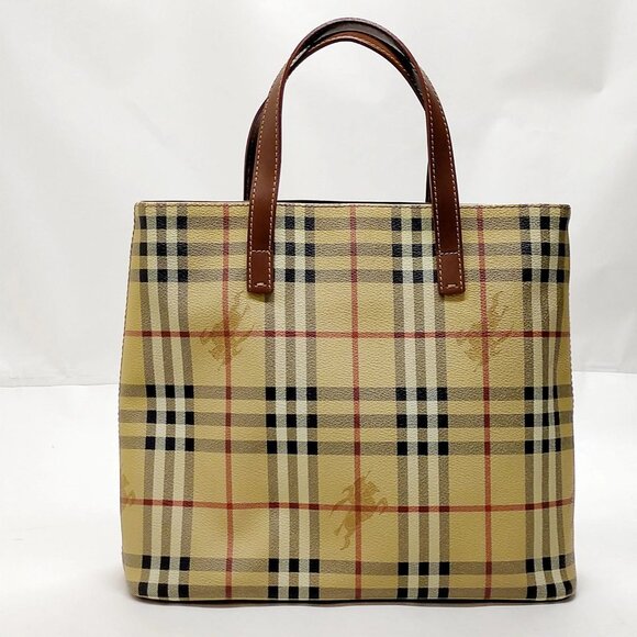 Burberry London Tote Bag Beige PVC 450-071625 - Picture 1 of 13